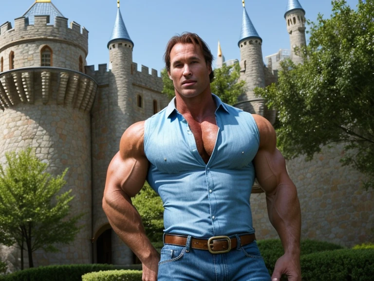 Muscular cowboy wearing a jockstrap and cowboy boots