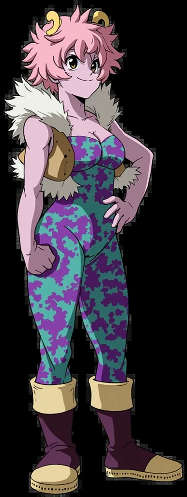absurdres, mary jane watson, full body, yellow sweater with purple turtleneck,