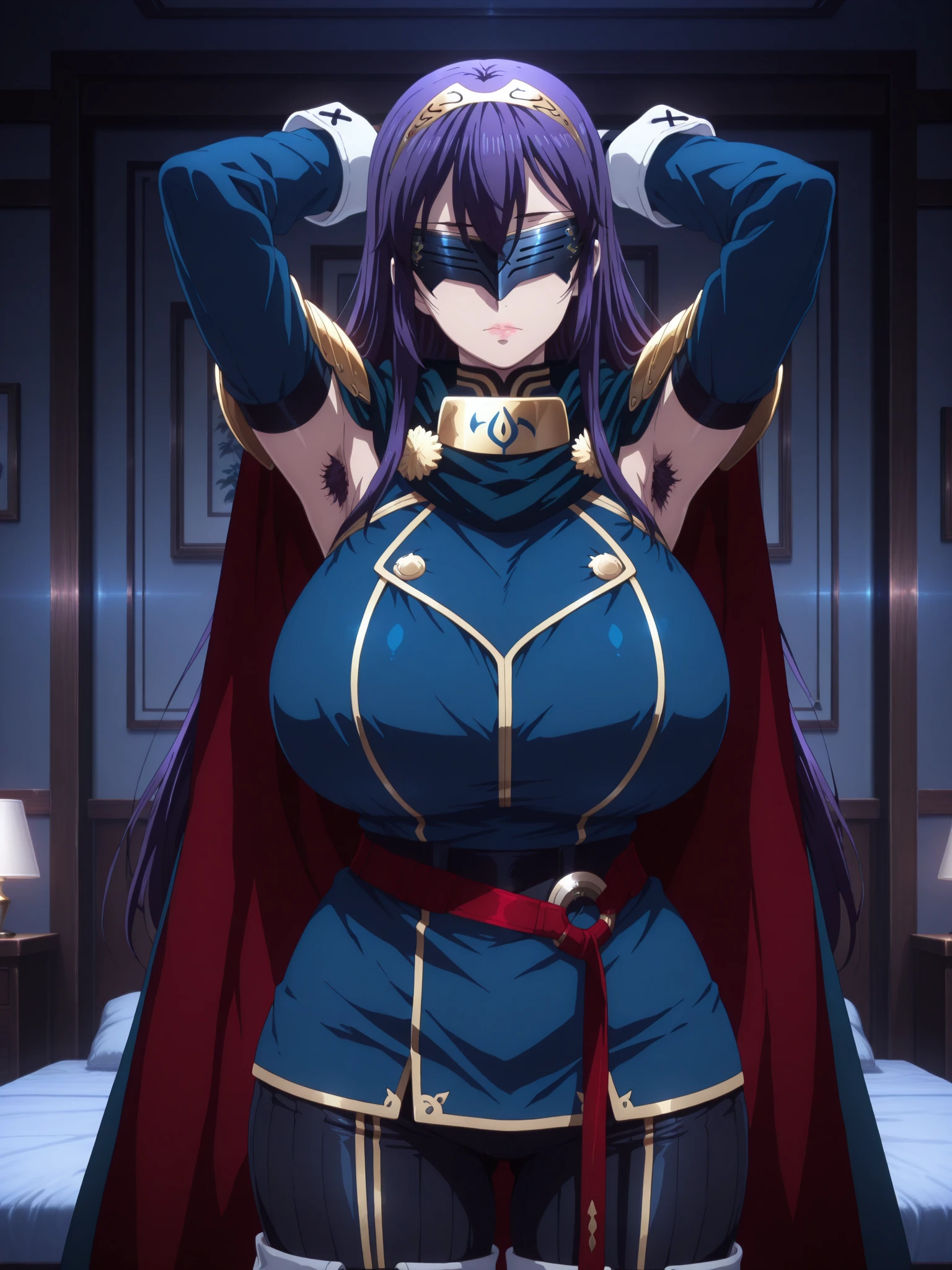blue hair,,long hair,blue eyes,dark dress,in the office,
