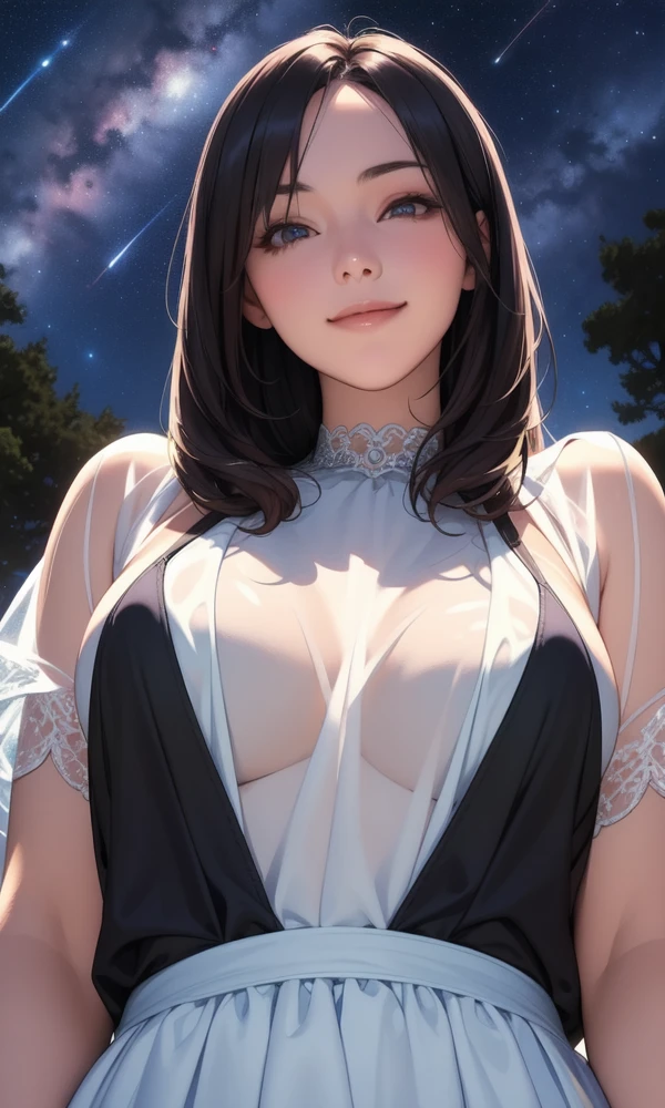 Anime Kawaii sexy Perfect Slim sensual body large breast and huge thighs, An intricate and highly detailed illustration of anime (Young girl). a beautiful girl with long black hair, wearing a black sleeveless crop top and a pink skirt, standing alone and divided, detailed facial features, intricate clothing, realistic, photorealistic, ultra-detailed, masterpiece, 8k, high quality, digital art