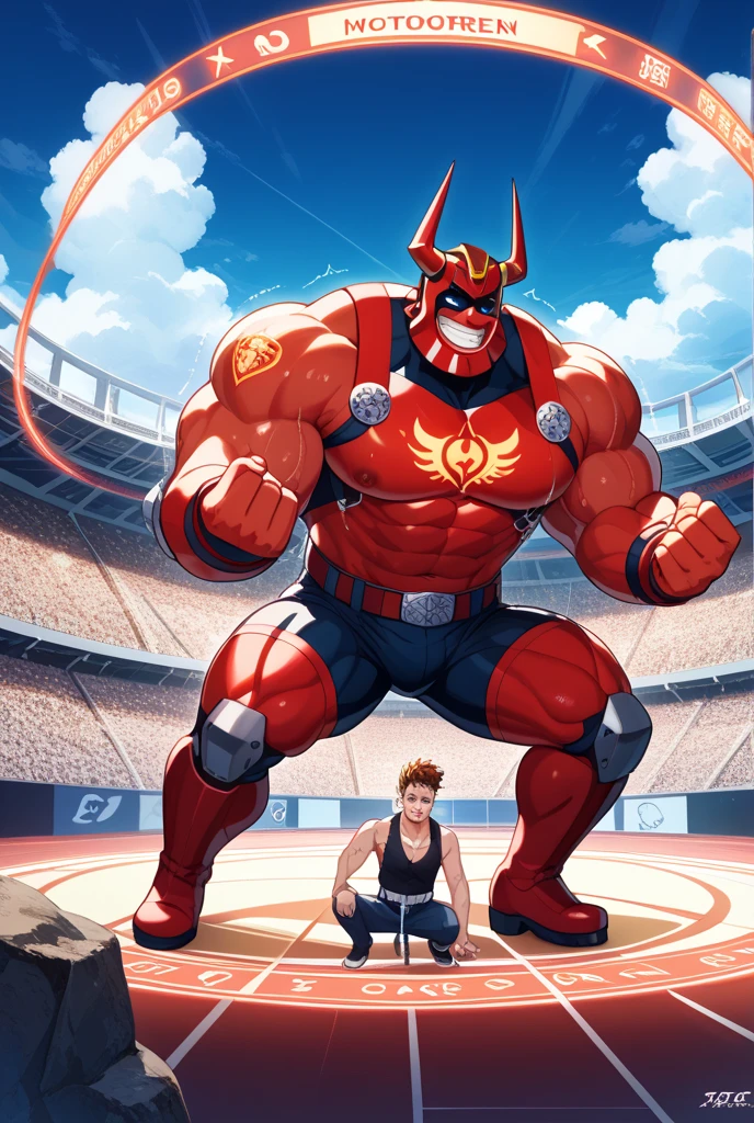 A young boy with devil-like wings is wearing a hero suit,Mouth wide open with expression of pain,Sweating and drooling profusely,Semen dripping from his huge erect penis,A strong, well-trained body like a bodybuilder,A large amount of ,Orgy,self-sucking,Masturbation,Hero Suit,Crying face,Biggest muscles、Across the muscle,Face facing up,rape,Love Hold,Seeding Press,