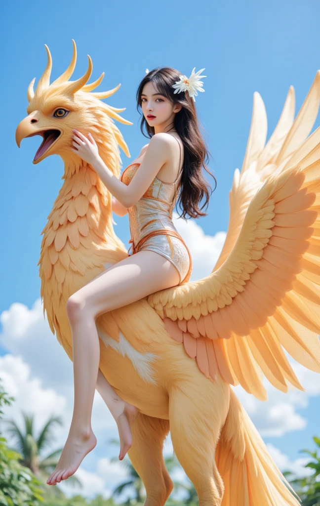 A female centaur，She is famous in the multiverse，She is both a female centaur, half human, half horse, half horse，It is also a female Yingzhao。She blends both images，The first is the head of a horse/neck/Shoulder these parts，After feminization，The upper body transforms into a beautiful female human，Female, half-centaur, half-human, half-horse, half-human，The second is the waist of the horse/hason/gluteal/Legs feminine，Female half-horse with beautiful woman's，Chimer，It's like a female human wearing a half-horse-like costume and making a seamless chimera，This chimerization is based on powerful futuristic technology。The ultra-wide-angle lens captures the image of her beautiful and ethereal wings on the ionosphere launching a super-high-speed charge and leaping。Her front half is distinctly feminine，Tall sexy body，Has K cup teardrop-shaped giant tit chest，It has a small man's waist butterfly spanning long legs，The half-horse part of the hind body，Embedded interface at the hip position。Her horse-shaped part has female physiology and ergonomics on both the half-horse torso and hips and legs。The chest cavity of a woman in the shape of a bent dog style embedded in the lower back position of the beautiful woman's body starting from the upper part of the sternum/lower back/Ventral transverse。Then there are the sexy beauty's upright hips，Her entire body has been completely feminized，Including the half-horse part。Mechanized armor covers the legs with knee-shaped anti-joints and feet，And these parts are highly anthropomorphic，This makes her legs graceful and slender，Her four horse legs exploded in length proportions and was slender and toned，Under the legs are skinny white feet dressed in Skyscraper Heels，Use Midjourney's advanced stroke tools and color palettes, as well as texture packs, model packs, and texture tools，Concentration，Include all parts of her original horse physiology including fur/Waist and abdomen/Hip legs/Leg Capital Feminization，And give these parts a correspon