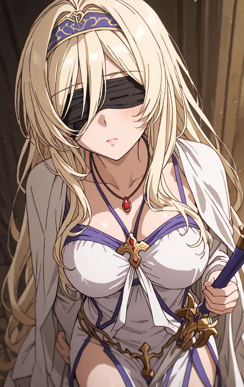 (masterpiece, best quality:1.2), 1girl, pov, fellatio_under_mask, mask, veil