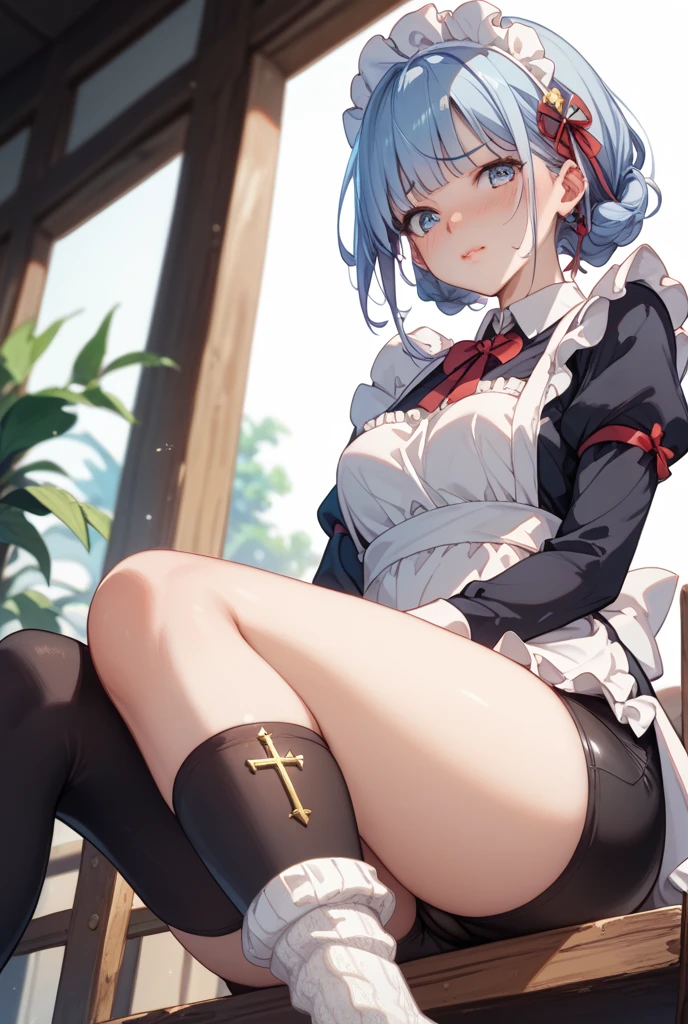Masterpiece、最high quality、high quality、High definition、High resolution、High detail、Lens flare、Ray Tracing、high qualityのテクスチャー、high qualityの影、Beautiful details、Detailed explanation、Detailed texture、Realistic facial expression、Realistic and colorful、Slender、Cinematic Light、Side light、Sharp Focus、(1 Girl:1.3)、(Intricate detailakeup、Pure Eros Face_v1:0.5)、(Details Beautiful delicate face、Detailed beautiful delicate eyes、Perfect Facial Proportions、Detailed skin、Charm)、Frustrated expression、Fancy Twin Tails、Beautiful bangs、(Two-tone gradient hair color)、slender、(Upturned beautiful breasts)、(Detailed crotch、Open crotch、Showing off your crotch)、Female juice、Experiencing orgasm、(Spread your knees and open your legs)、(Raise your arm and make a peace sign)、white open front dress shirt、Crop top、Thighini skirt、Flip up、High slit、Navy blue socks、sneakers、Low-angle composition、(Take a deep breath、Work on this image step by step)