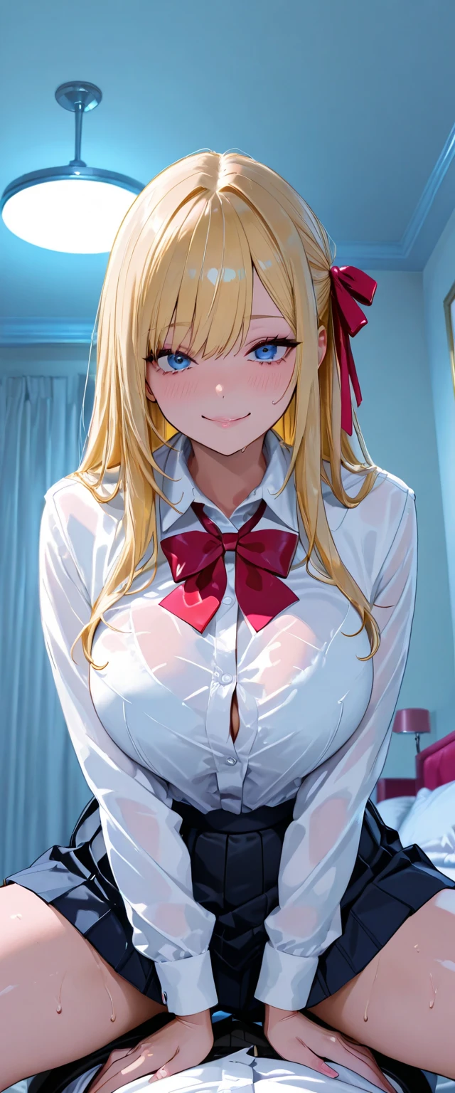 masterpiece, high quality, One girl, fix, Blonde Hair, Pink Eyes, , Knee socks, Pink is good