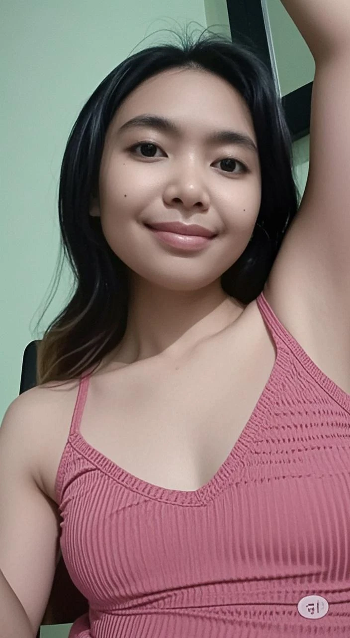 there is a woman that is posing for a picture in a room, armpit, indian girl with brown skin, she is about 16 years old, hairy arms, with arms up, big chested, big boobs, pretty face with arms and legs, posing in a bedroom, sexy girl with dark complexion, she is about 20 years old