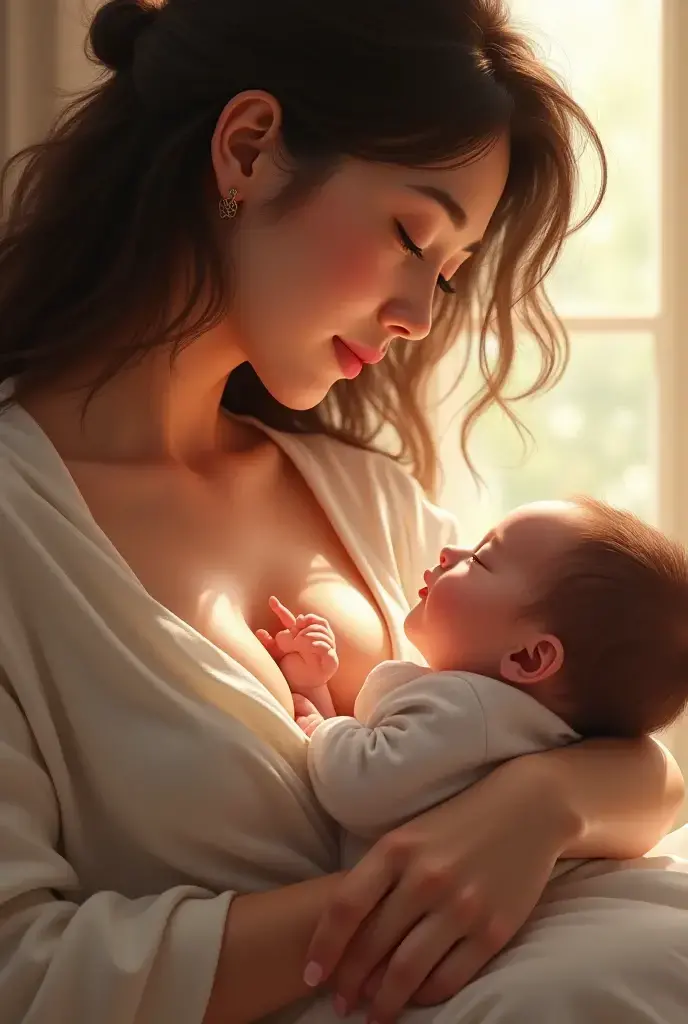 girl milk feeding