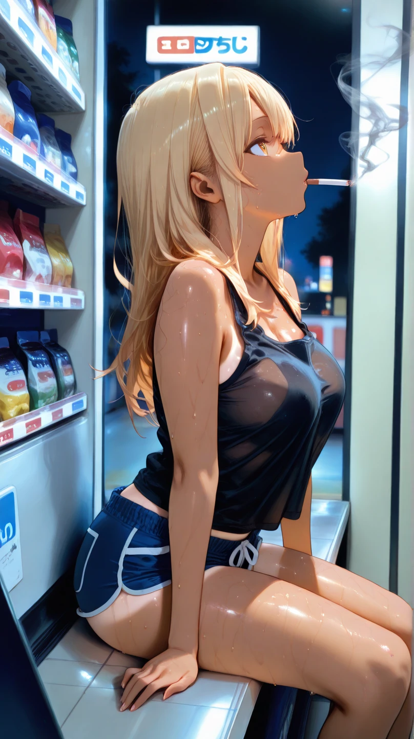(familiar, masterpiece, best quality, complicated),
indoor,A hand holding a beer bottle,Super big breasts,
1 名woman孩, solitary, At convenience stores,
Lovely eyes, Pretty Face, perfectly round buttocks,
Fit and Size, woman,
This jacket is a lovely thin shirt, 穿着白衬衫和迷你裙的美丽的woman人, super mini leggings, Smile,
Black high-heels, High Leg Raise, Black_Leg wear,
teenager, solitary, Pale skin,
blue eyes, ((Beautiful Adults)),
No_bar,
enchanting Smile, Naughty face, Sweat, steam, embarrassed, blush, excited, (Speak Your Mind),
permanent, Best posture, Cover the crotch,