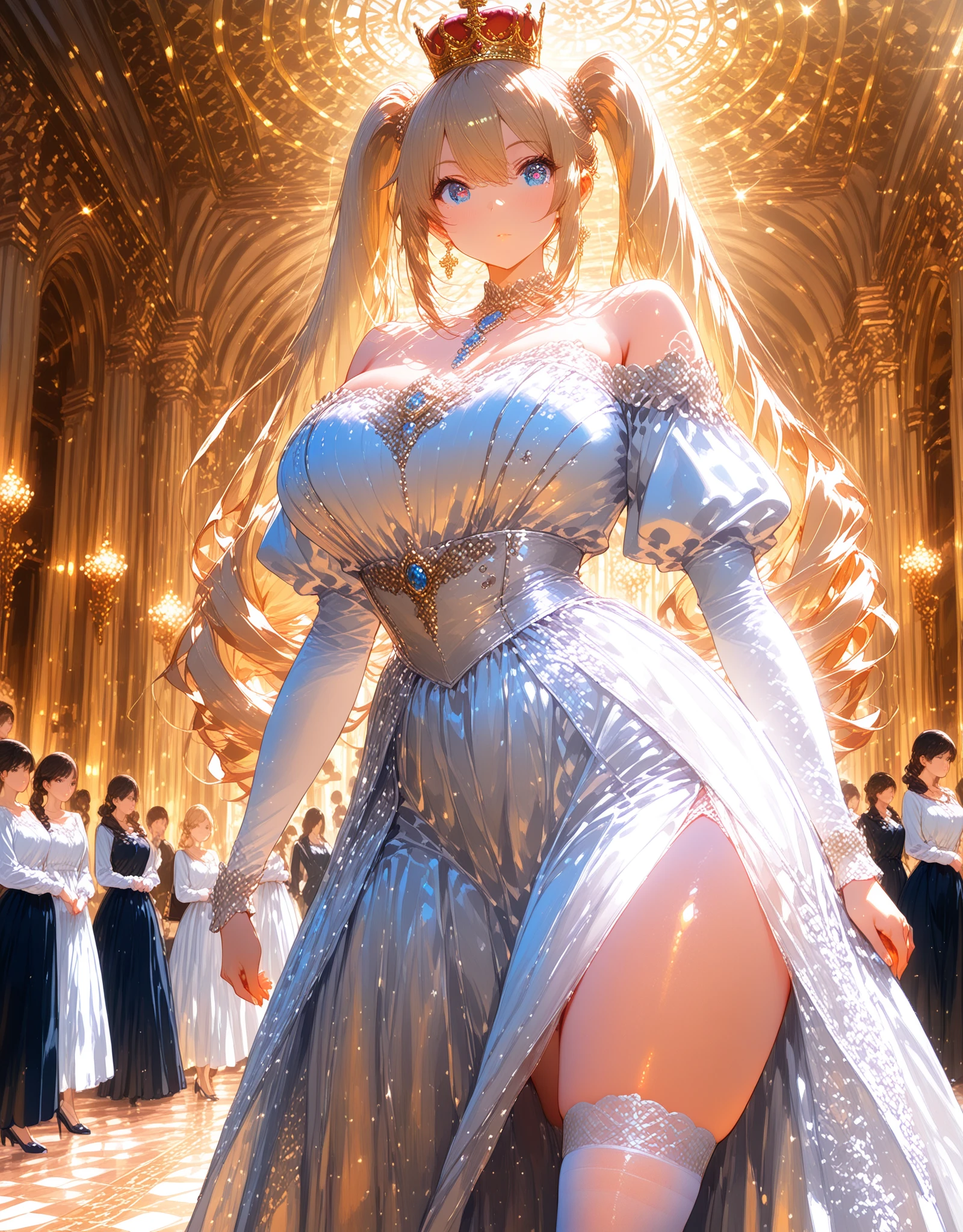 Anime Waifu beautiful detailed eyes, beautiful detailed lips, extremely detailed eyes and face, longeyelashes, 1girl, sensual, young woman, medium breasts, beautiful feminine face, nice thighs, slim, sexy, erotic, beautiful clothes, perfect body, cinematic lighting and framing, (best quality,4k,8k,highres,masterpiece:1.2),ultra-detailed,digital painting,portrait,glamorous,highly detailed,soft lighting,warm color tones Ilustrações de alta qualidade。 ((masterpiece)), ((best quality)), ((4K)), girl, pinch hemline of shirts, lift hemline of shirts, show glimpse of belly, smiling, POV from below 