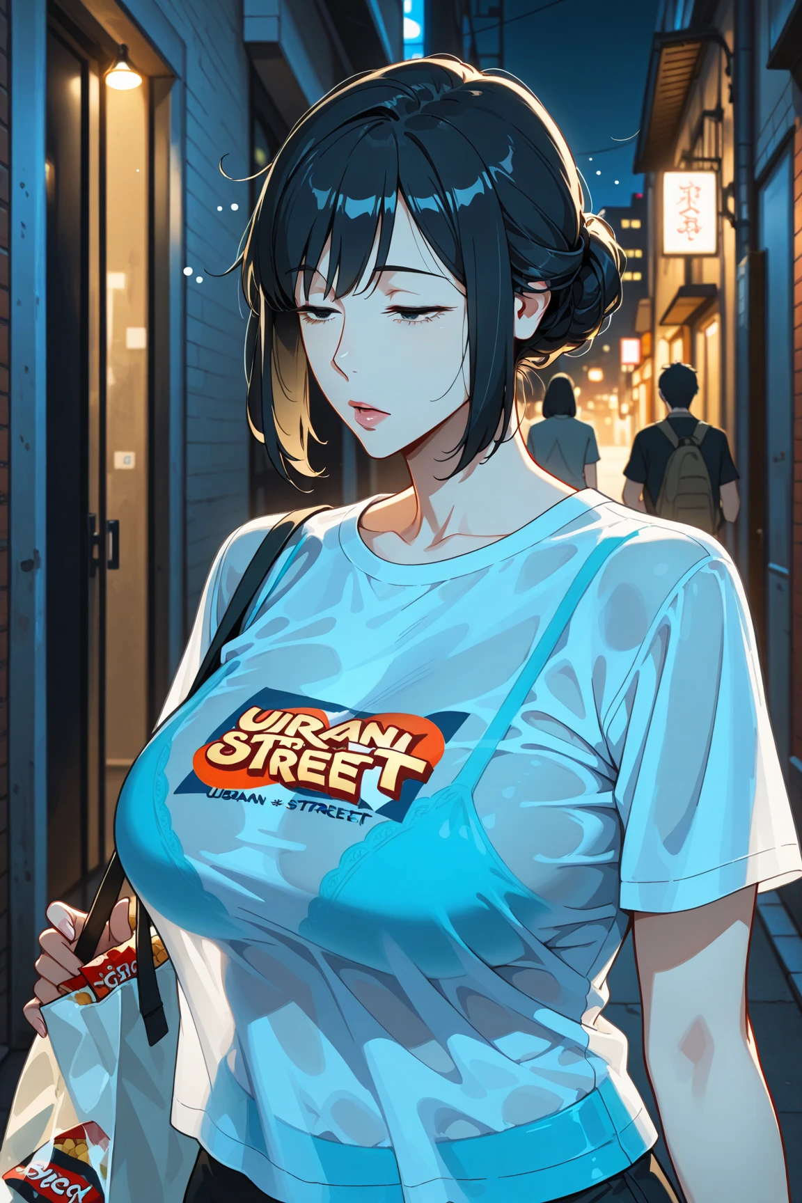 Belleza taiwanesa seducing mall boy , Vicki Li, venuscuerpo, ((pechos gigantes: 1.8)), (((Tirantes de espagueti blanco camiseta sin mangas))), Dentro del tren de escuela por la noche, wet body, minifalda de mezclilla sexy, falda levantada, Tacones altos, huge es, wet, see through, Nipple pouf, 1schoolboy force grabbing her, Brazos atados por encima de la cabeza, esclavitud, tied dolls, es (((grab))), ((rodeado de boys)), wet skin, By the chestnut, boy student grabbing her from behind, boy molesting tall girl from behind