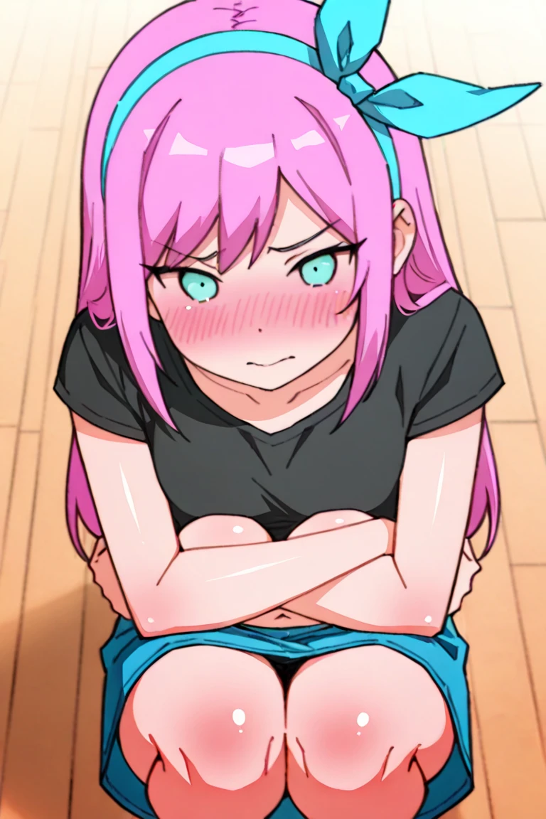 Jibril, (standing straight), blushed, perfect anatomy, detailed eyes, detailed lips, extremely detailed eyes and face, vivid colors, sharp focus, masterpiece:1.2, ultra-detailed, blushed, ((doggystyle)), (solo), sleeveless, fashion.