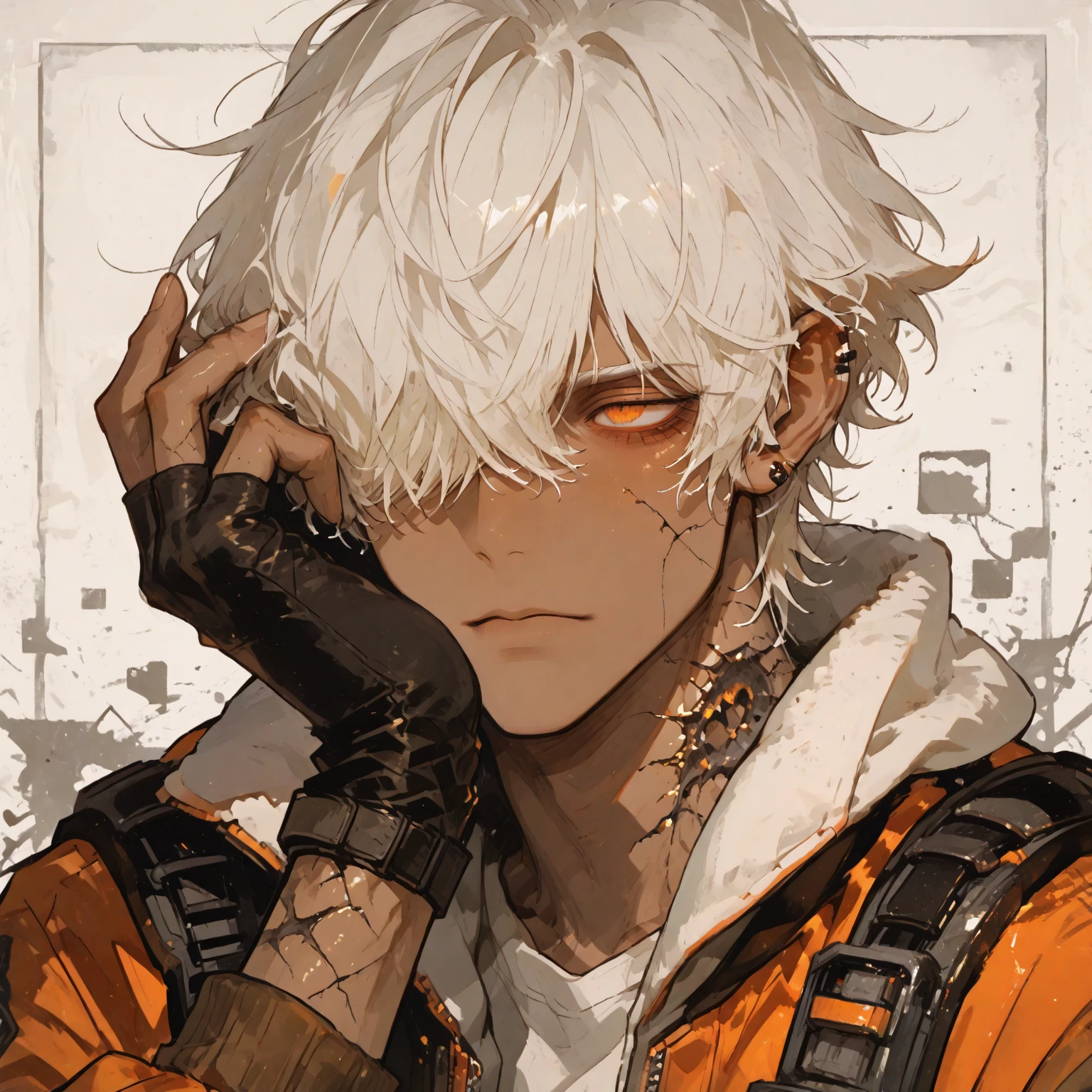 Wide-eyed，Yellow eyes，Sheep pupils，smiled