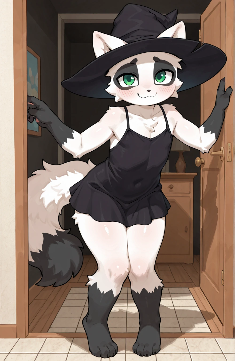 score_9,score_8_up,score_7_up, source_cartoon, source_furry, an Anthro furry fox girl with white fur, alcina dimitrescu from resident evil as an Anthro furry fox girl, she is an Anthro furry white fox girl, fox snout, black nose, black hair, fox ears, Anthro fox female, fully naked, sex, she is fucking a faceless male, male is cropped out, size difference, cowgirl position sex, on a bed, indoors