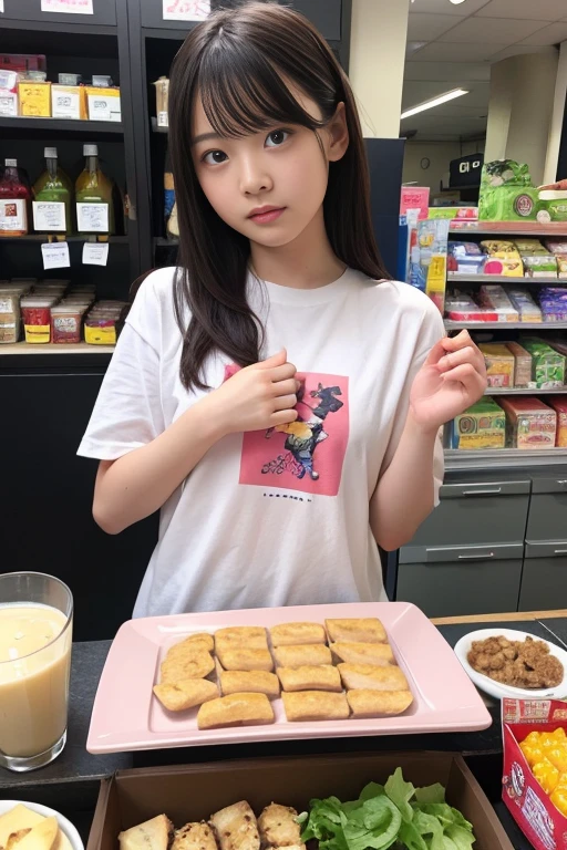 (masterpiece, Highest quality, shape, Subtle details, 8k:1.2),(Highly detailed CG Unity 8k wallpaper), (Highest quality), (Best illustrations), (((Kindergarteners:1.2))),(((Small donuts:1.2))),(((Putting a donut in his mouth:1.2))),A realistic image of an older sister and younger brother at a donut shop, both with big smiles and wide-open mouths, enjoying donuts.,A highly realistic image of an older sister and her younger brother standing side by side in a cozy donut shop. Both have wide-open mouths as they take big bites of their donuts, displaying expressions of delight and enjoyment. The sister is wearing a casual outfit with a bright smile, and the brother is dressed in a colorful shirt, his eyes wide with excitement. The background features shelves filled with various types of donuts and a welcoming atmosphere typical of a popular donut shop.,A lifelike and charming image of a teenage girl and her little brother at a bustling donut shop. They are standing close together, both with big grins and wide-open mouths as they enjoy their delicious donuts. The girl has a playful expression, and the boy looks excited and happy. The background shows a well-lit donut shop interior with a variety of donuts displayed behind the counter, creating a warm and inviting scene.,A hyper-realistic and vibrant image of an older sister and her younger brother at a donut shop. They are standing next to each other, both with wide-open mouths and joyful expressions as they take big bites of their donuts. The sister has her arm around her brother, and both are clearly enjoying their treat. The background features the colorful and inviting interior of a donut shop, with various donuts on display and a cheerful, lively atmosphere.,