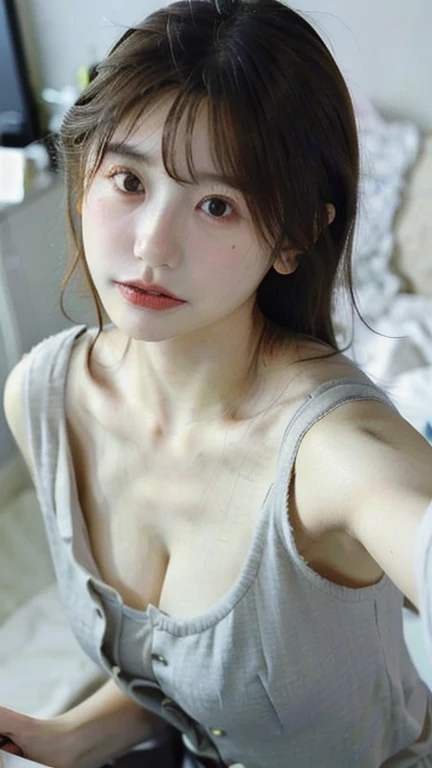 Highest quality, RAW Photos, Realistic, face, Incredibly beautiful girl, cute, Long Hair,ponytail，Written boundary depth, High resolution, 超detailed, detailed, Very detaileded, extremely detaileded eye and face, Sharp pupils, Realistic students, Sharp focus, Cinema Lighting, flat breasts, small breasts, small,( small bust: 1.2), small bust, (slim, small, flat, small), thin, Delicate and sexy collarbone, (White shirt:1.2), (Lifting ワイシャツ to show off a small white bra:1.5)))，((Whole Body Ezbian))，