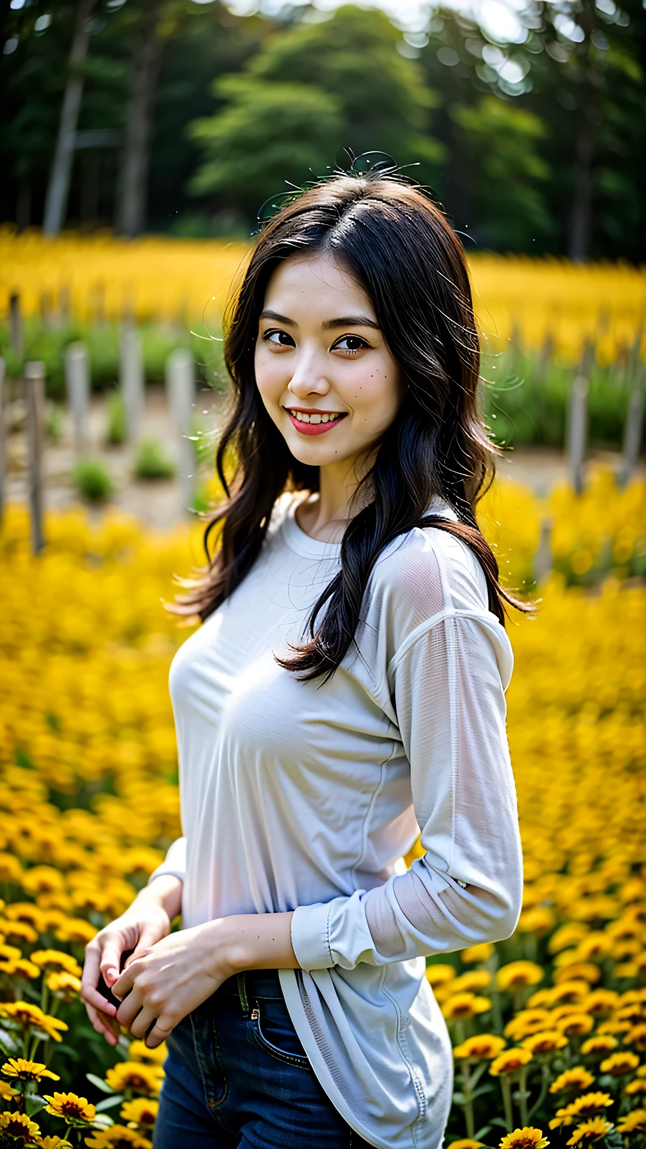 8K,Japanese woman watching the sunset,Super Beauty(Like the real thing),nice,Middle-aged women,Mountain Observation Deck,Portraiture, The perfect angle、Professional quality high resolution、Perfect contrast、Perfect lighting、Perfect composition、Perfect Skin、Perfect Fingers、Perfect breasts、Perfect Hair、Perfect Face、Realistic Facial Features,masterpiece,Photorealistic raw photos,Bright colors,Rich colors,50mm lens,Nikon D850,Highest quality,Slim figure,Perfect body line,Perfect hand shape,Anatomical Body Balance,Highly detailed face,Highly detailed eyes,Beautiful Lips,Excellent light particles,Cinema Lighting,Outdoor Clothing,compensate,Outdoor Clothing,smile,I have a beer,