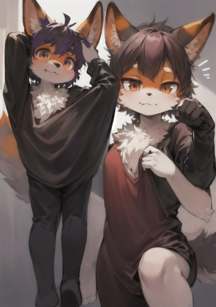 ,masterpiece, high quality, h, number \(artwork\), Through rich snacks, yes,Kiyoyama,Red hair all over the body, Male wolf,short hair,Portraiture, Bright Eyes,eyes are gray，There is a gold X in the pupil，with black bow，White belly，the tip of the tail is white，Palm White，Meatballs Pink Panorama,Character Focus.(Detailed Background:0.7),alone,Hairy,Hairy male ,Male focus,hana Charcoal,(Full body fur, hairy tail, Red fur,),Long canines，Completely naked　Naked　remain naked　Full nudity　Young　child　Dog sitting　sit down　falling flat　　get down on one's hands and knees