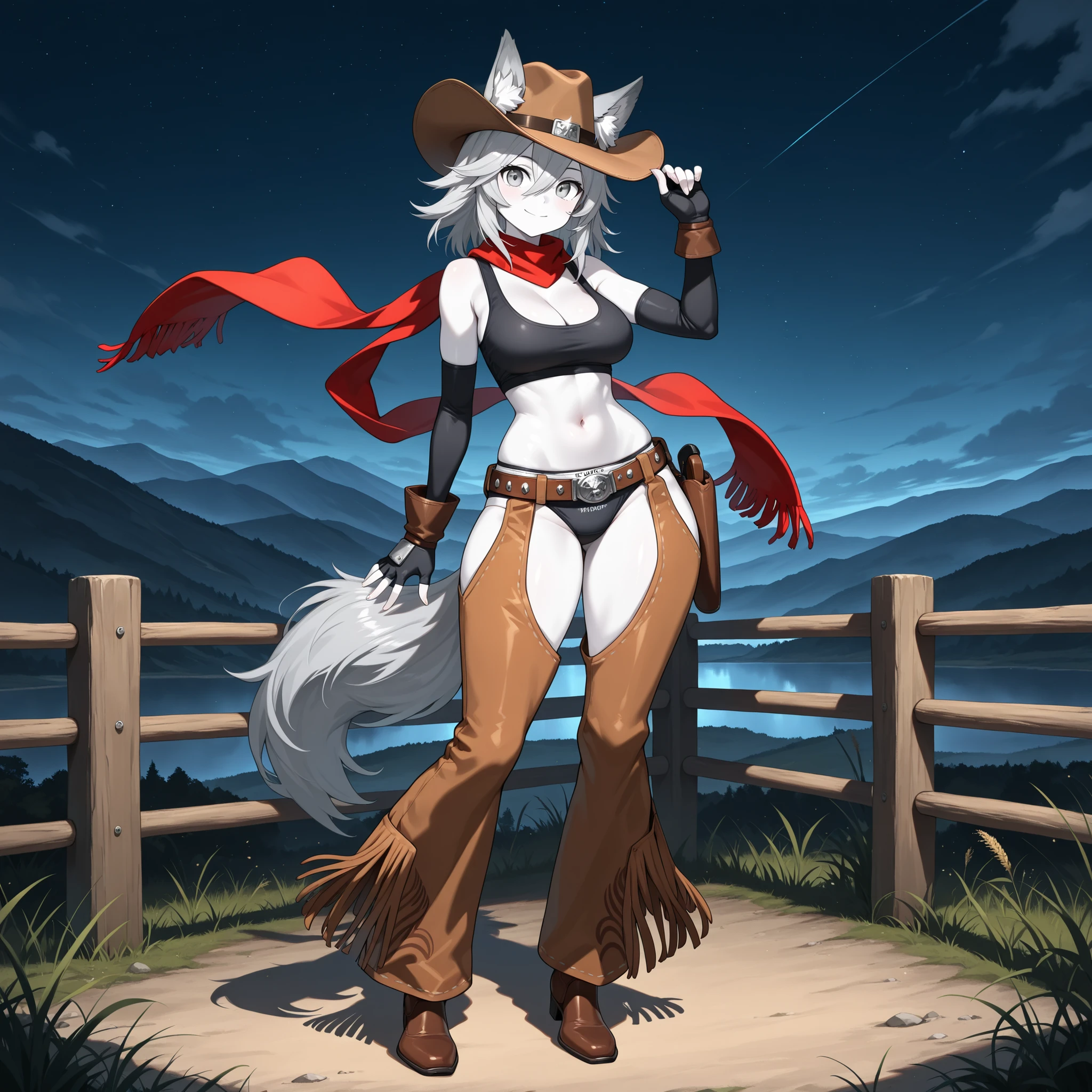 by Kenket, by totesfleisch8, (by thebigslick, author：Silver Fox 5213:0.8), (By Syuro:0.2), (by Qupostuv35:1.2), solo beautiful anthro female wolf with ((nice breasts)) and fluffy tail and ((beautiful and clear yellow eyeons, pubis bulging ,The mons pubis very plump)), ((wear bandeau tops and extra short skinny jorts)), ((jeantremely detailed)), (detailed Bonifasko lighting), ((detailed a muscular furry chest in a field of ground)), ((very slim waist)),((Wide hips)), ((detailed background)), ((low-angle view)), (POV view), (half body shadow), [crepuscular ray], [detailed ambient light], [ambient light on the belly], (higher wildlife feral detail), [explict content], (questionable content), (shaded), ((masterpiece))