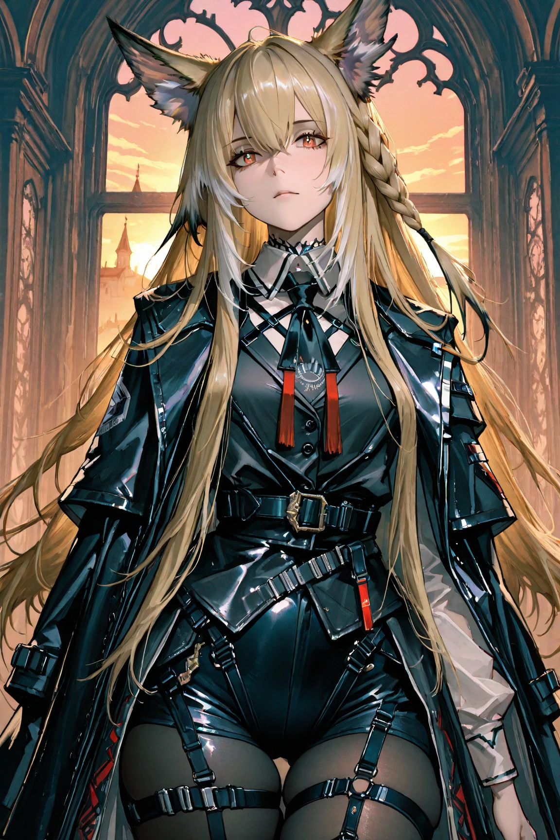 woman Age: 25 yearsHeight: 1.5 meters body: ThinHair: BlueSmile: MaliciosaOjos: RojosUniforme:Black pantsBlack shirtBlack bootsBlack glovesBlack coatIron cross details, chains and studs