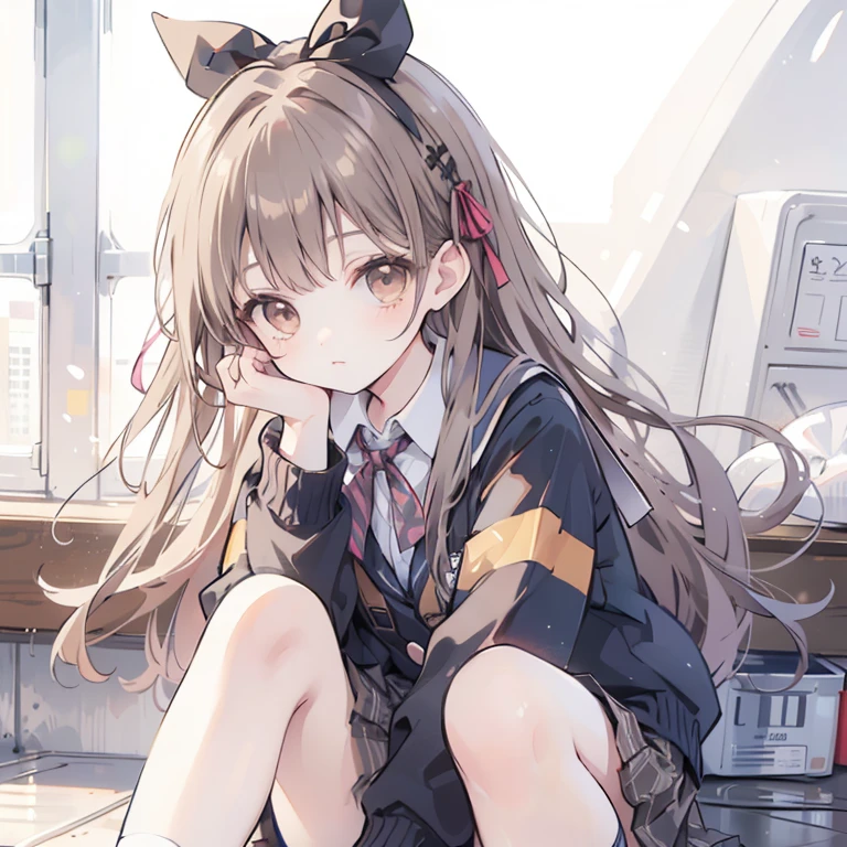 Twin tails　　Brown Hair　
　Black knee-high socks　　Panty shot　Lolita Face　White panties　　Spread your legs　high school girl　blazer
