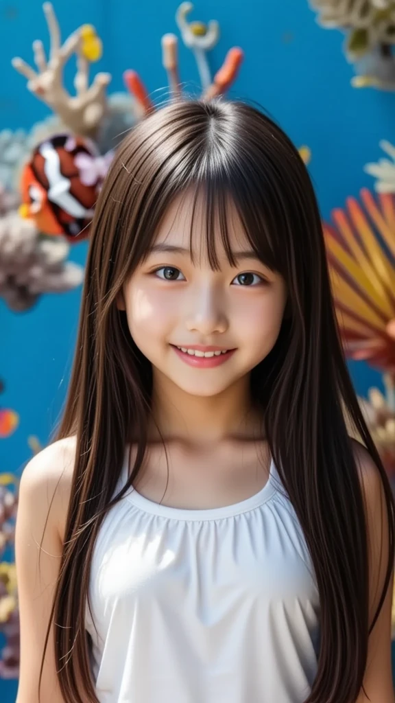 Children 13 years old、1 Beautiful girl、So cute、ベリーショートジーンズ