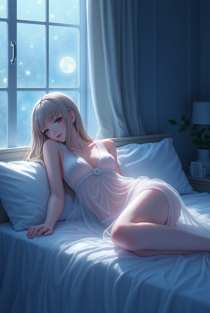 score_9, score_8_up, score_7_up, rating_safe, lovehotel, reflection ground, glowing bed, sitting, 1girl, full body shooting, from front, looking at viewer