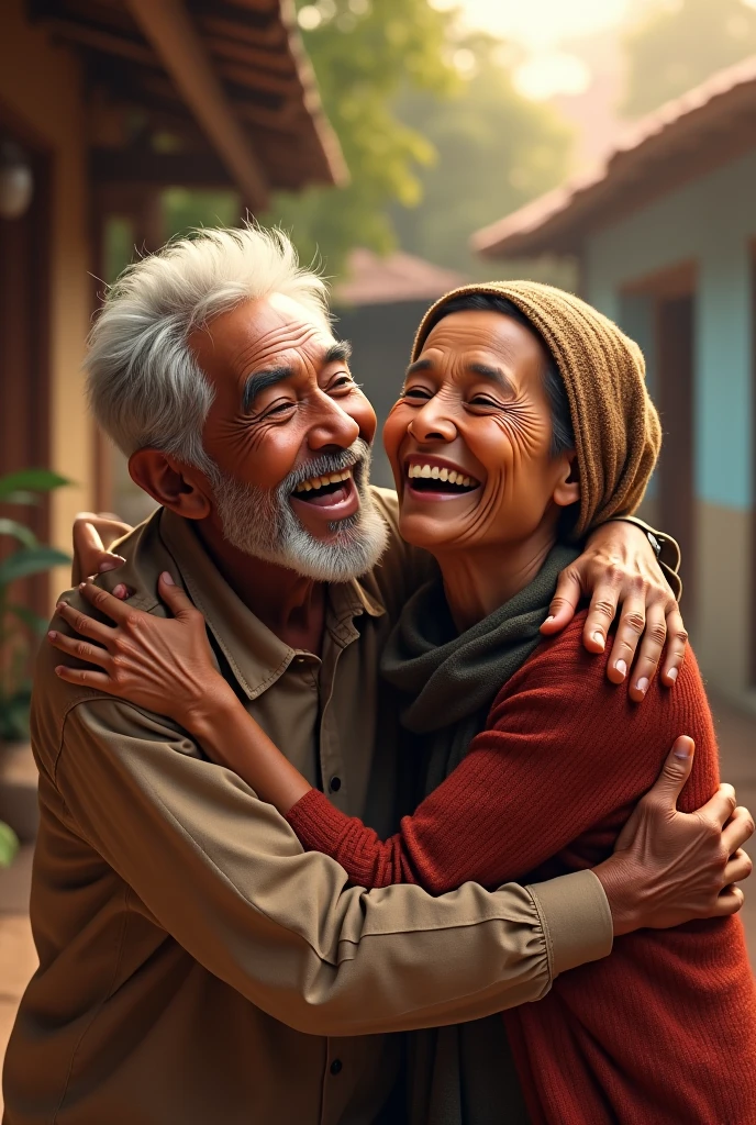Anwar Ibrahim and wan Azizah hugging