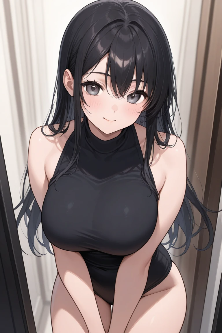 Cute Mature women,chubby cheek,realistic skin ,realistic breast, saggy breast, nipple out,muted colours, cold lighting, pale white skin, mature women,black hair, long hair, (hair over one eye:1.4), Messy hair,straight hair,hair between eyes ,sleepy eyes ,beautiful,pucker lips,charm,pubic hair pussy,dense pubic hair, cute shy blush on 