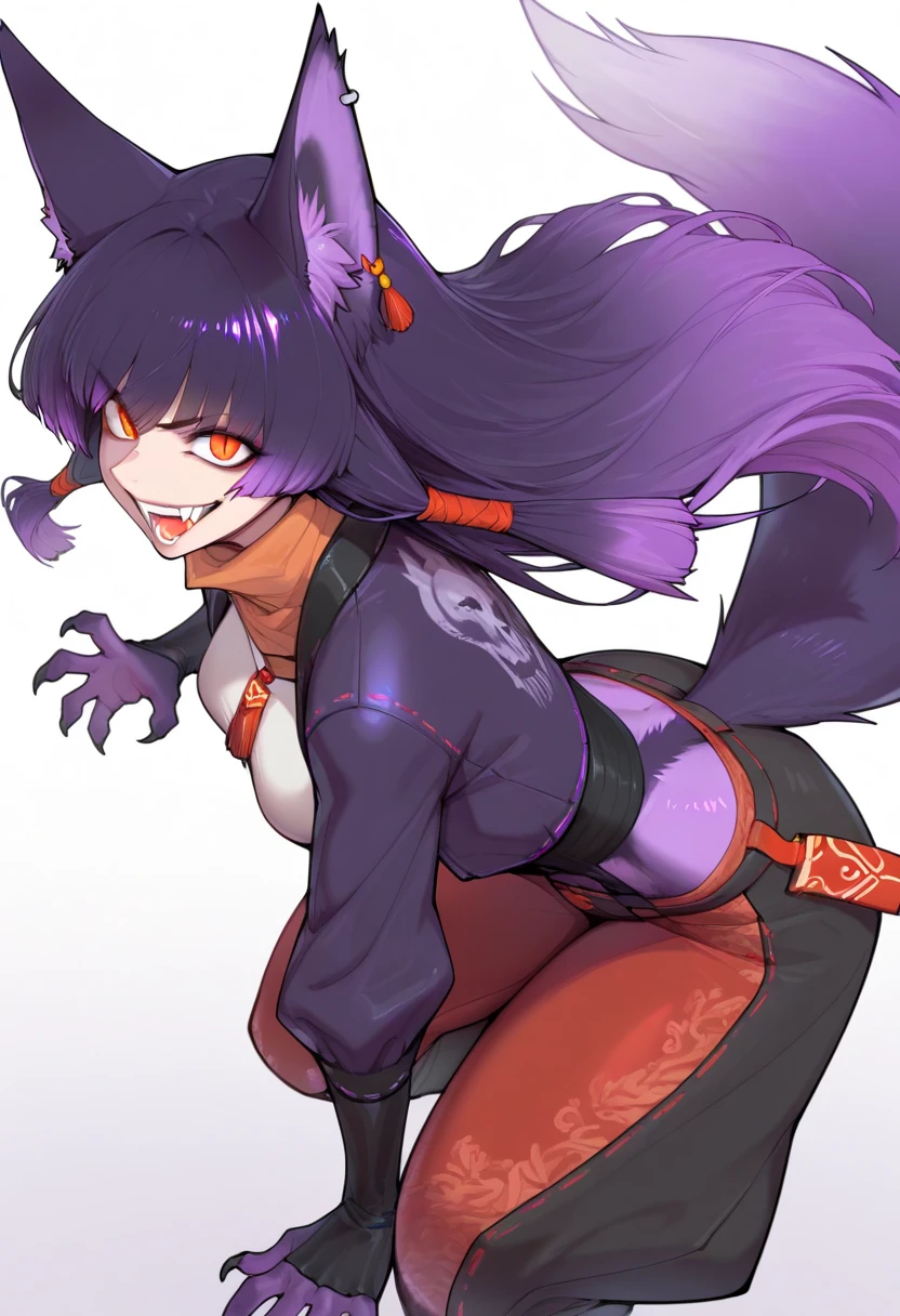 Solo, score_9,score_8_up,score_7_up, source_cartoon, source_anime, juri street fighter, she is an Anthro furry fox girl, furry, fox tail and ears, wearing skimpy clothing, 
