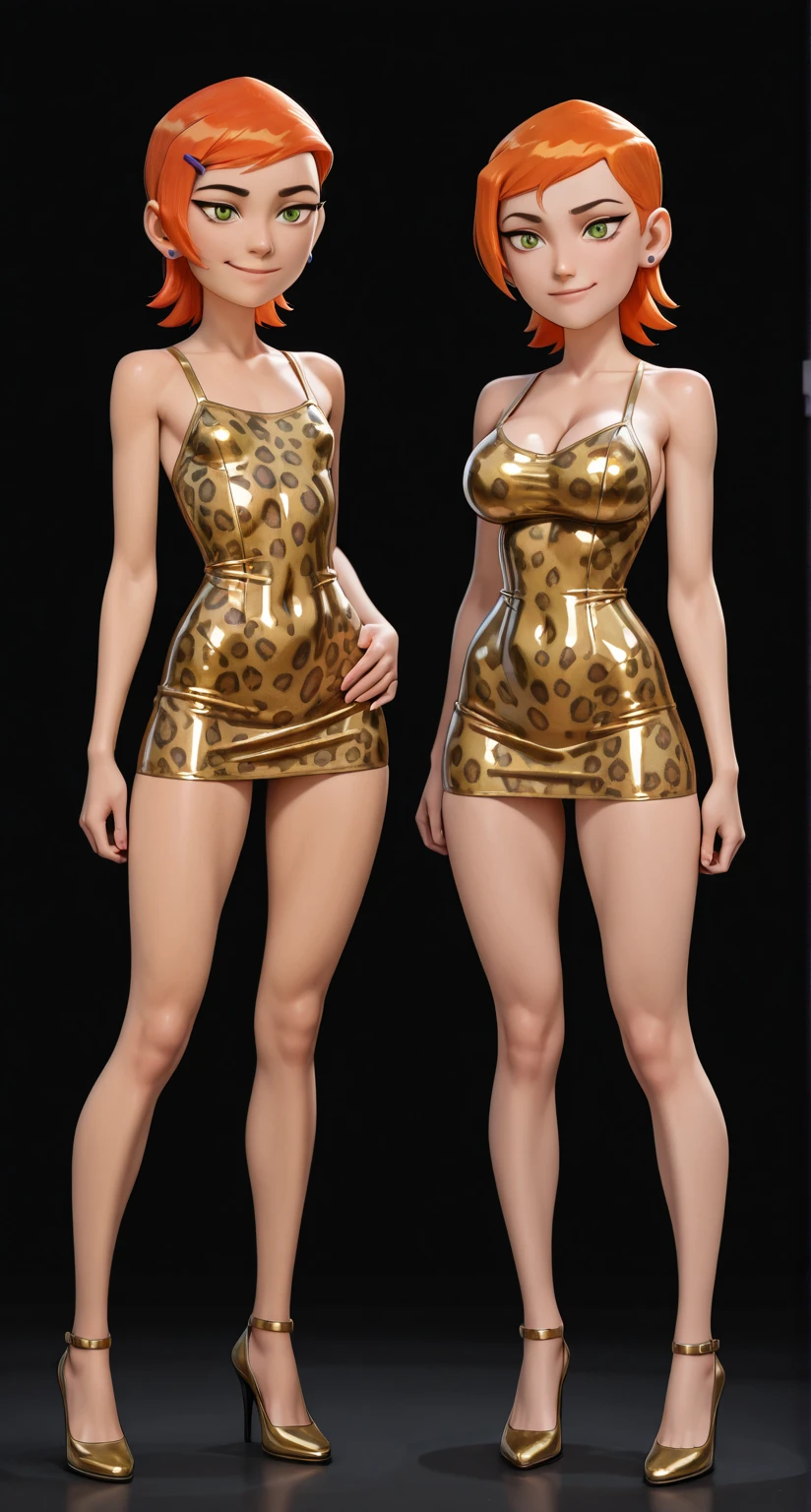 solo, 1girl, sfw, (skinny young girl li, 13ear-old ears wide hips):1.5, petite, (thin toned body, thick thighs):1.2, (small waist, narrow waist, thin waist, tight midriff):1.3, huge breasts, lipstick, long hair, sheer mesh top, tanline, tight snake-skin pushup pants belted tight, eyeshadow, girly, big earrings, angle, from side, (insanely detailed, full body, beautiful detailed face, masterpiece, best quality, highres, absurdres, high quality, high detail, cinematic lighting)