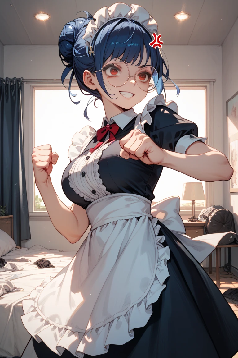(masterpiece, best quality), 1girl, Teal Green Crew Cut with Skin Fade, Size DD breasts, Pearl Bowtie neck blouse with a polka-dot print. and Cropped gingham trousers with a tailored fit, garter straps, Leaning forward with hands on the ground, legs extended.