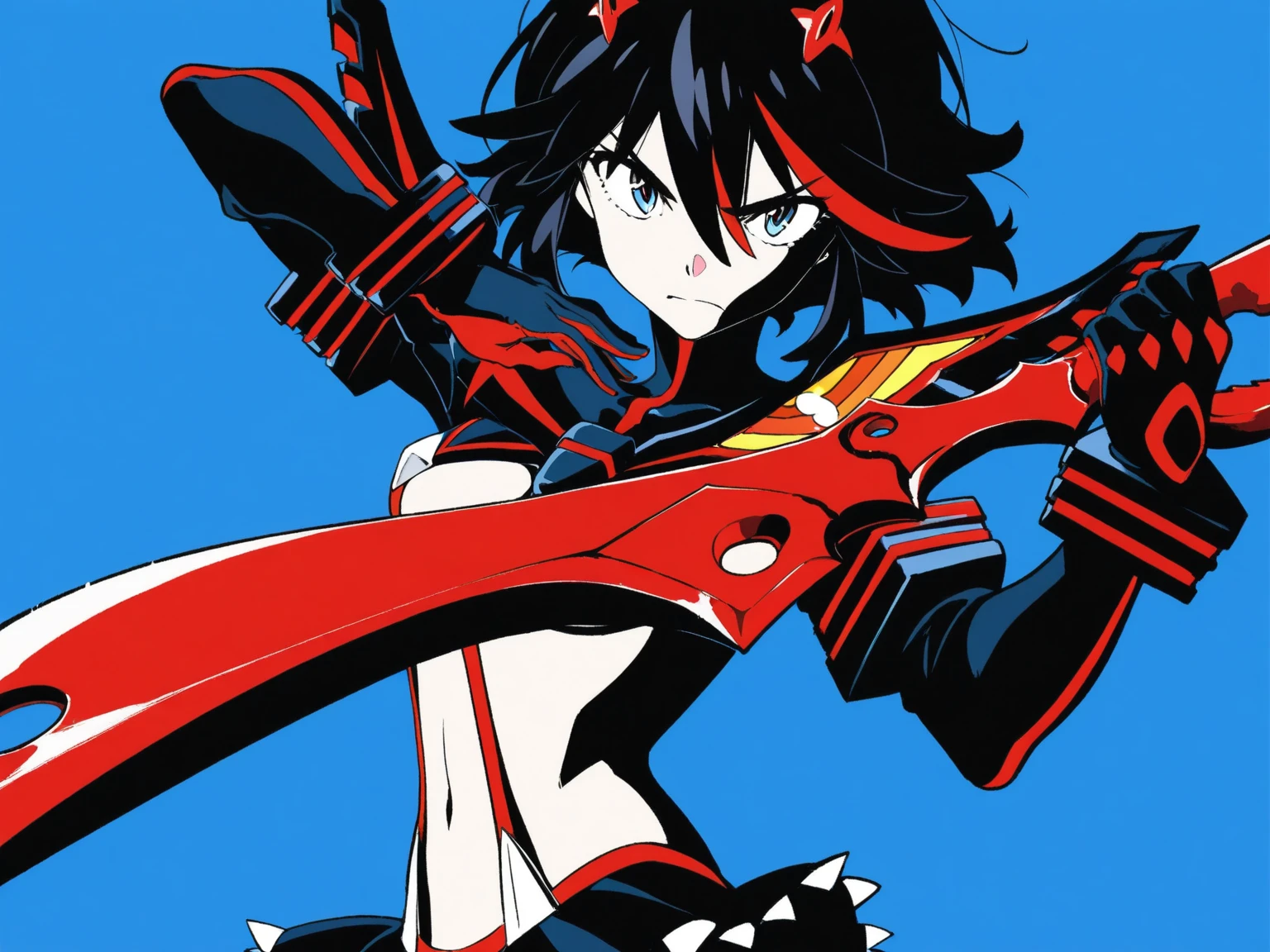 ryuuko matoi g2h, gun to head, handgun, holding gun