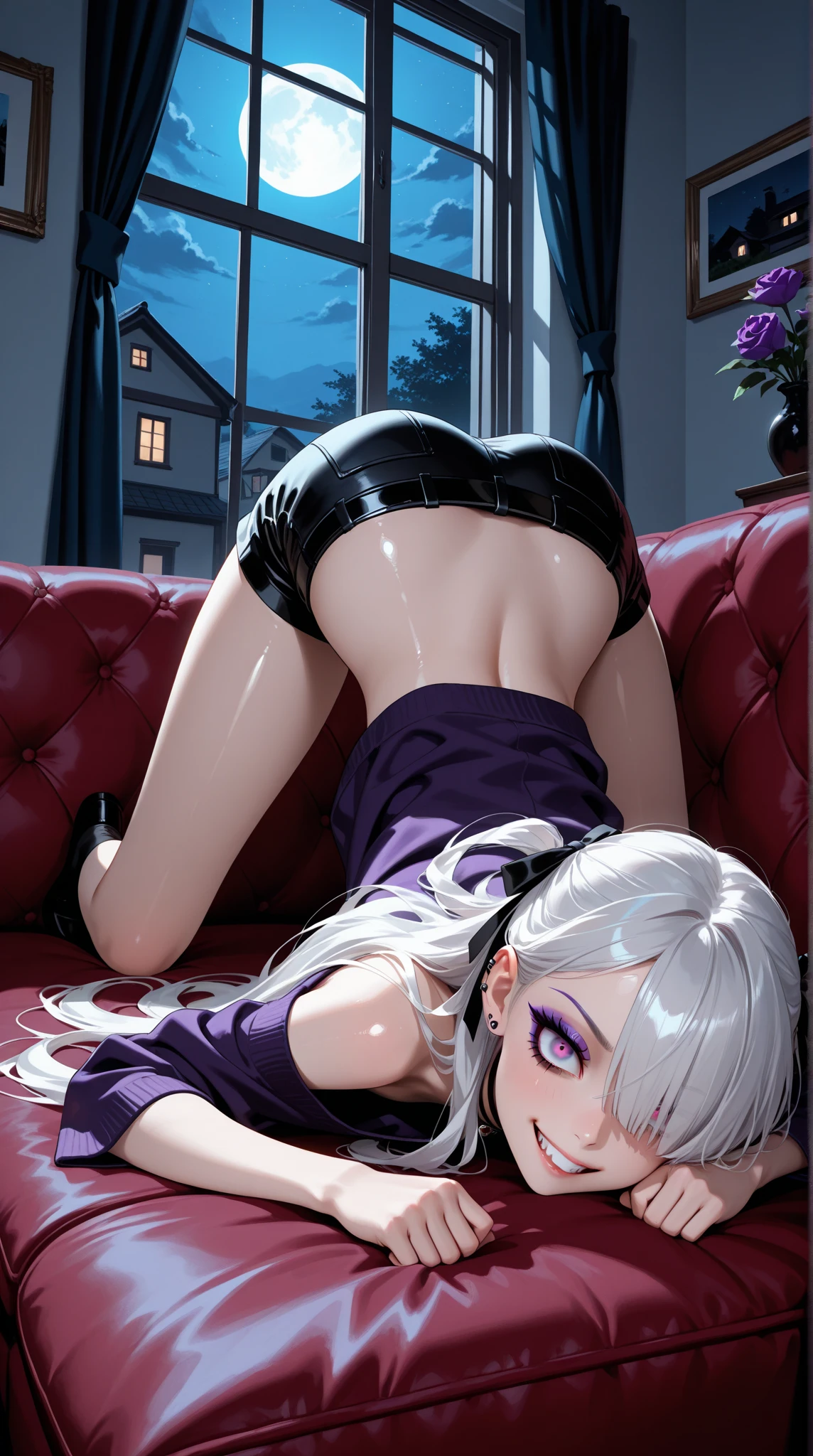 SNFW,
1 girl,((Only wearing a bra and panties)),(Sitting with your back turned in bed),Anatomically correct hand movements,Let's think step by step,arch one's back,Bring your shoulders back,Bend your elbows and place your palms on the center of your back