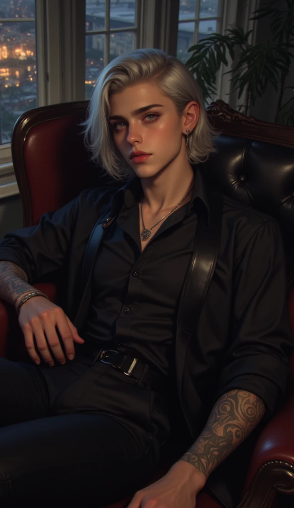 (androgynous albino vampiric alien male, he is immortal, but you can just castrate him and let him enjoy his eternal life without testicles)