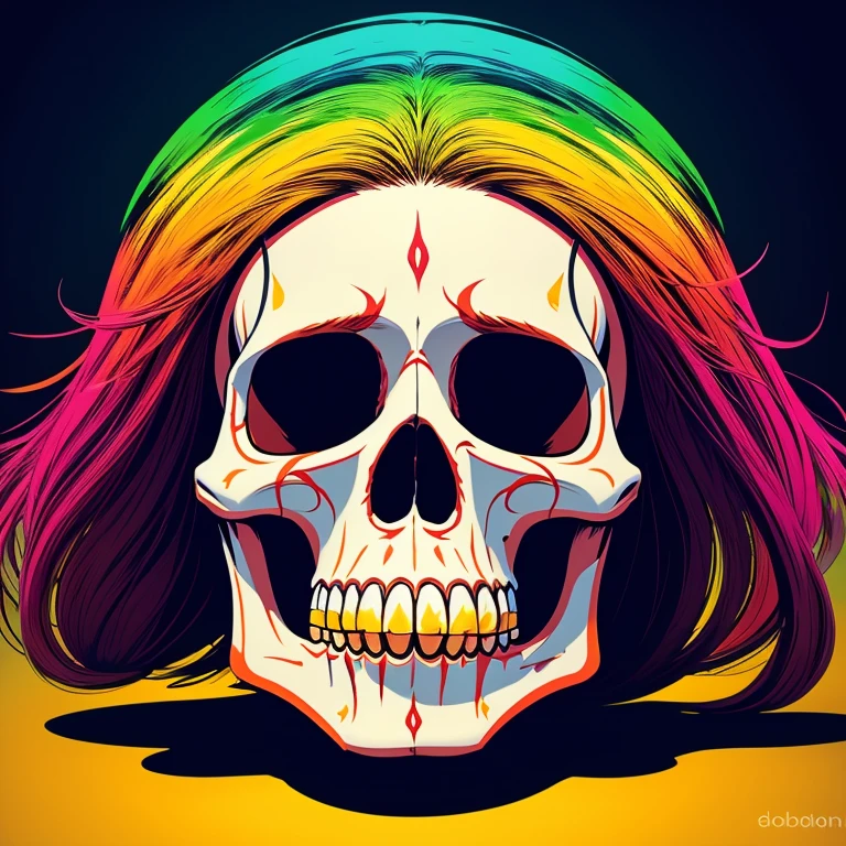 frontal skull, frontal, centralizado, cubismo, vectorization, Preto e branco, expressionismo, Synthwave::Central composition graphic design, vetor de camiseta