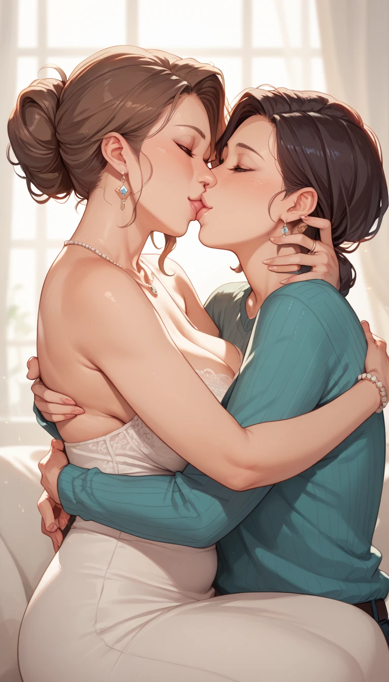 Mother and son , hug ,kiss, realistic