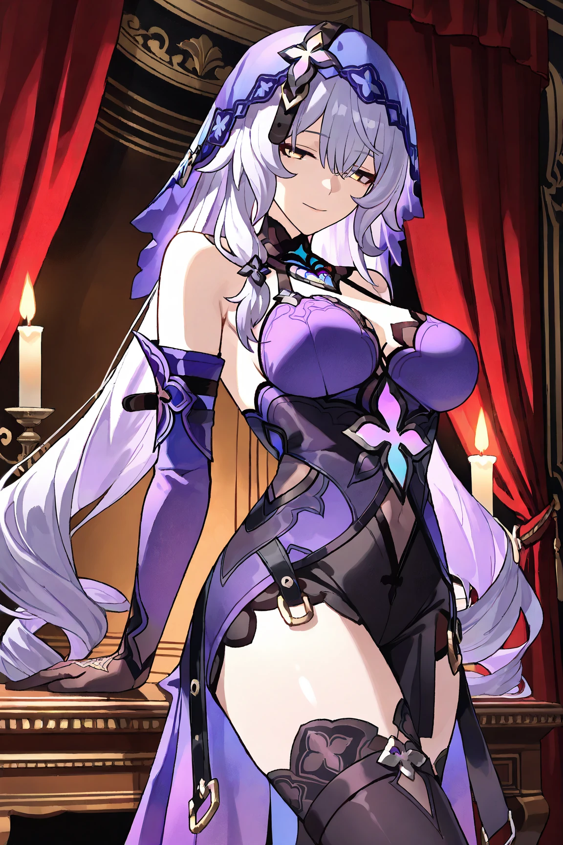 anime girl with long white hair sitting on a bed, ayaka genshin impact, extremely detailed artgerm, keqing from genshin impact, cushart krenz key art feminine, anime goddess, biomechanical oppai, seductive anime girl, detailed digital anime art, fluffy chest, genshin, 8k high quality detailed art, beautiful alluring anime woman