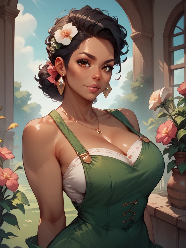 a beautiful anthropomorphized rose, where the roses have faces of beautiful women, detailed facial features, beautiful eyes, detailed lips, beautiful smile, red faces, long eyelashes, ?????????????: 1:4, full body (important), little clothing, patterns Intricate florals, detailed petals, vibrant colors, lush garden setting, natural lighting, cinematic composition, masterpiece, 8k, photorealistic, hyperrealistic, smooth rendering, highly detailed