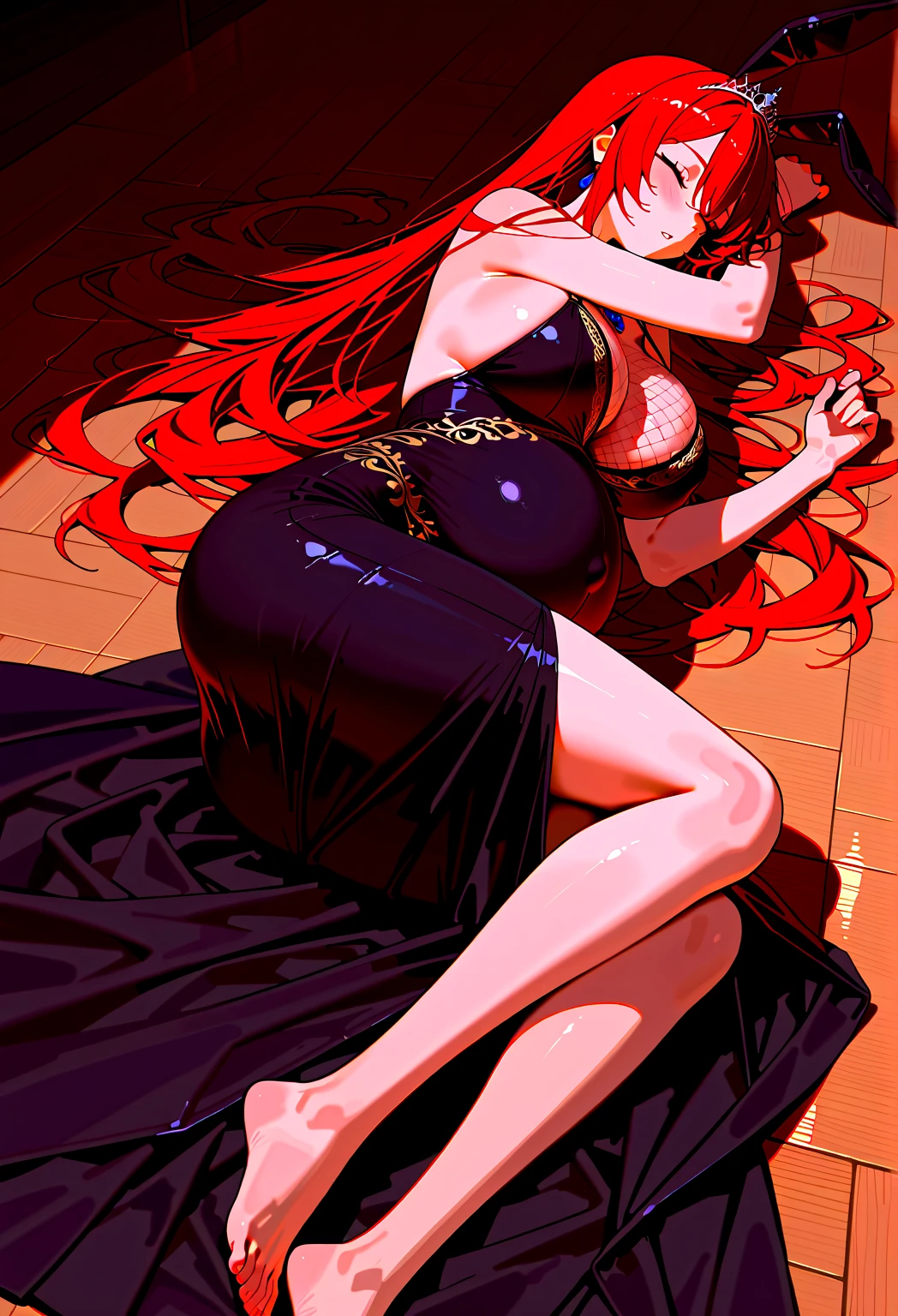 ((8K resolution))、((highest quality))、((masterpiece))、((Super detailed))((((dramatic))), (anatomically correct)、Depth of object being written、look at the camera、one person、one personの女性、front、(pillow design),warrior、sunburned skin,eight-headed body, amount,long hair、black and orange hair、stuck out tongue、lure、earrings、舌earrings、ギザギザのteeth、(八重teeth)、teeth、brown eyes、long nails、tattoo、(theme、whole body:1.1), long cardigan、panties、tiger ears、tiger pattern、tiger tail、(background:bed sheet)