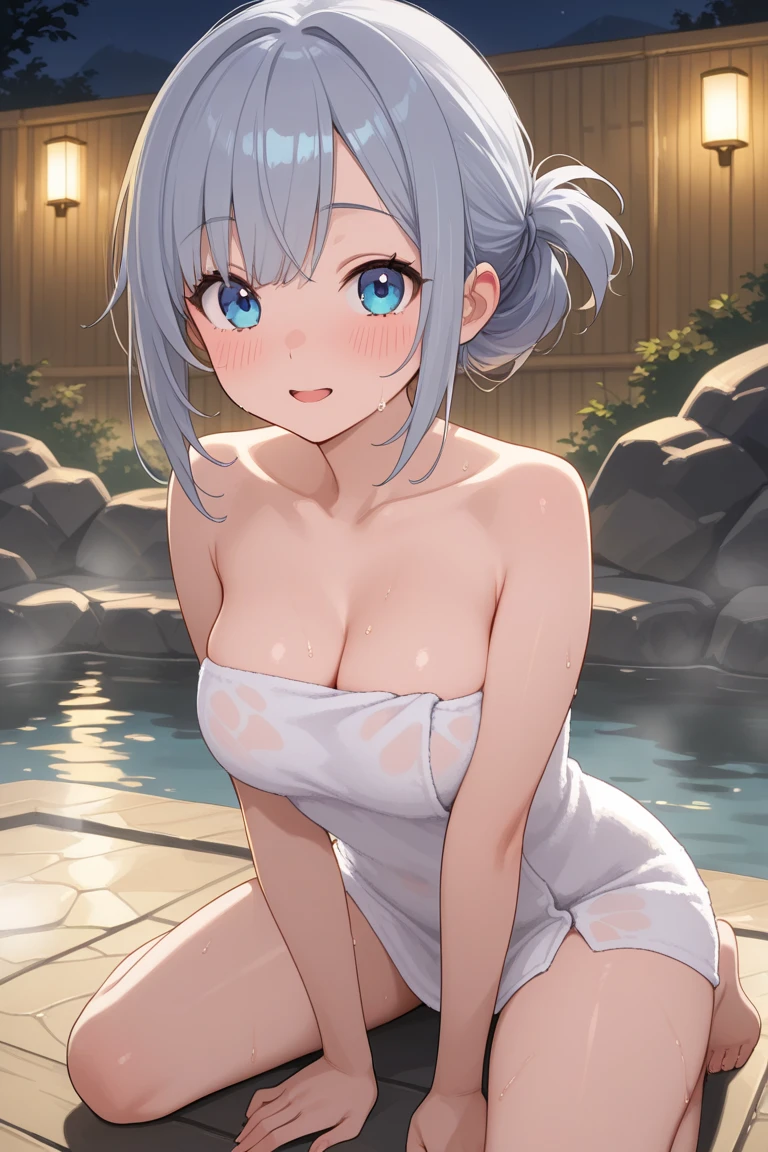 perfect hands, Proportional hand, Perfect body, medium breasts, Use bath towels, ultra high definition, 4K images, Best image quality, (fidelity: 1.4), photo real, light red eyes, eyelash, beautiful pupils, shadow, light blush, Exquisite facial features, Reasonable facial features, natural posture