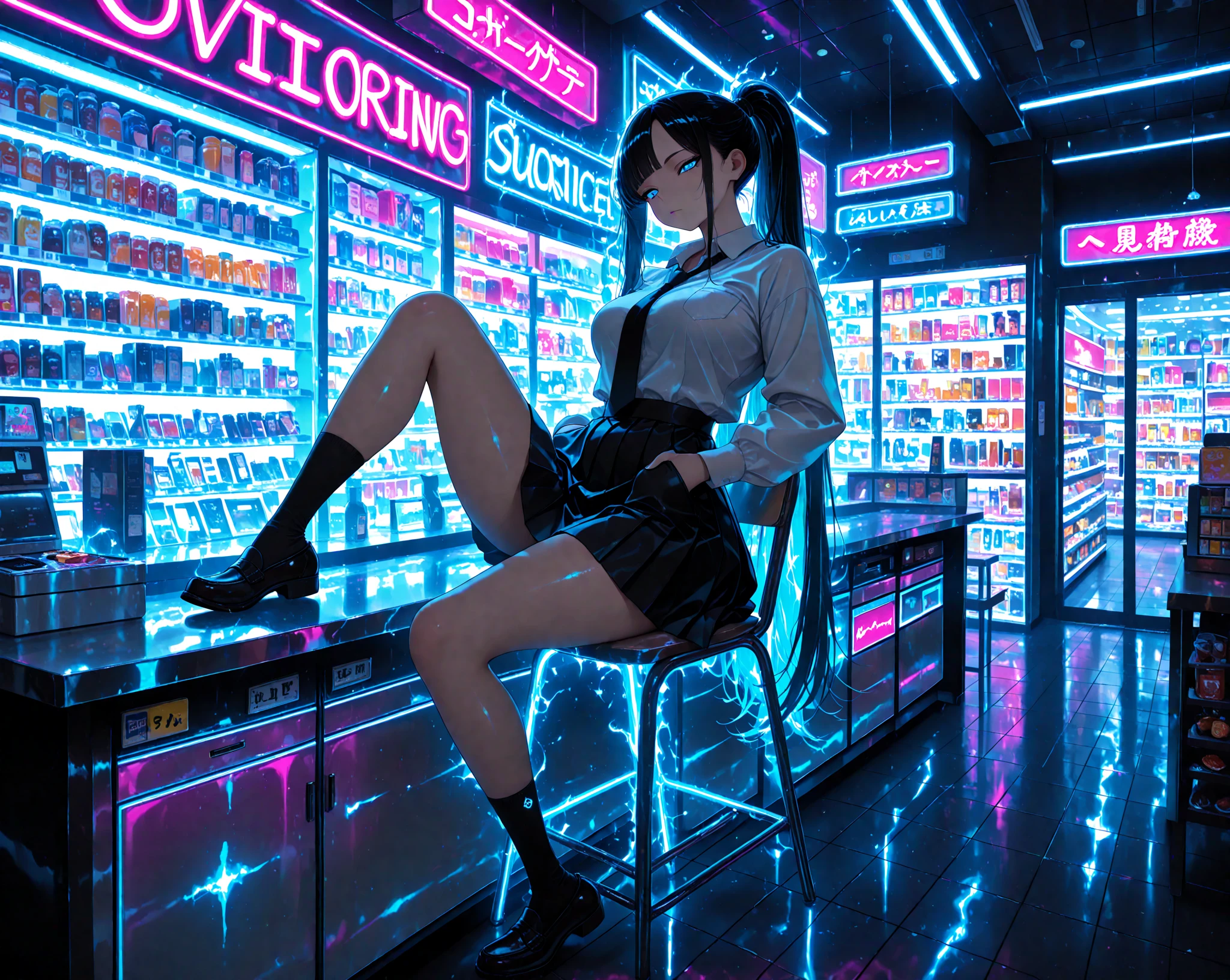Neon nsfw pussy masturbation