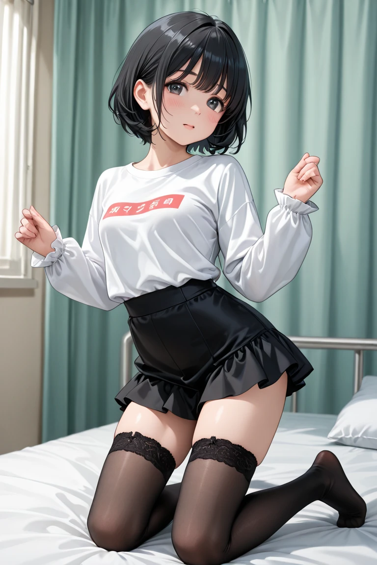 masuterpiece、, Best_quality, 1人, Solo、、nedium breasts、Sperm spillage、Open your legs、Open the crotch、Open your knees、m embarrassed、Blush、Bed room、Masturbation、Take off your lower chest、Sweaty、Wet underwear、sexual excitement、Masturbation、,,puts her hands into the panties、Schleim、irate、Frightened、tear drop,exposed