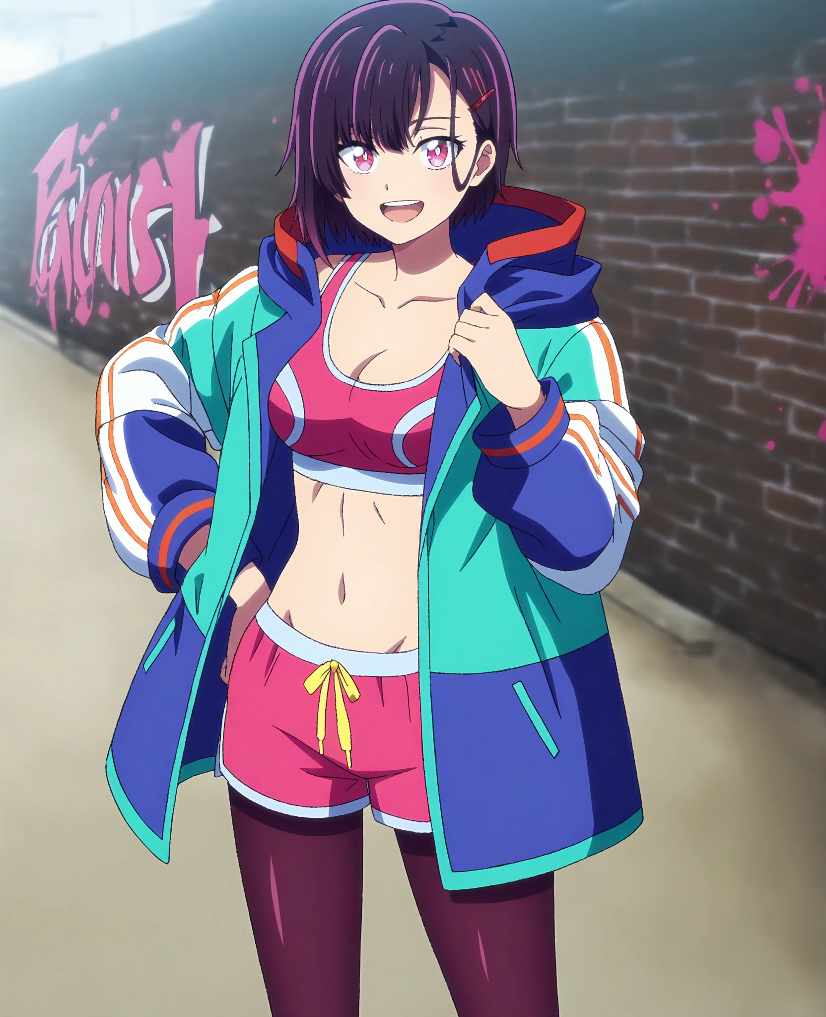 (masterpiece, Best quality), clothing store, several girls, , , Slim, flat chest, (open shirt), nipple, (white printed panties), in a colorful clothing store, (Disguise), smile, fun, wide angle, bright colors, Watercolor, naked 