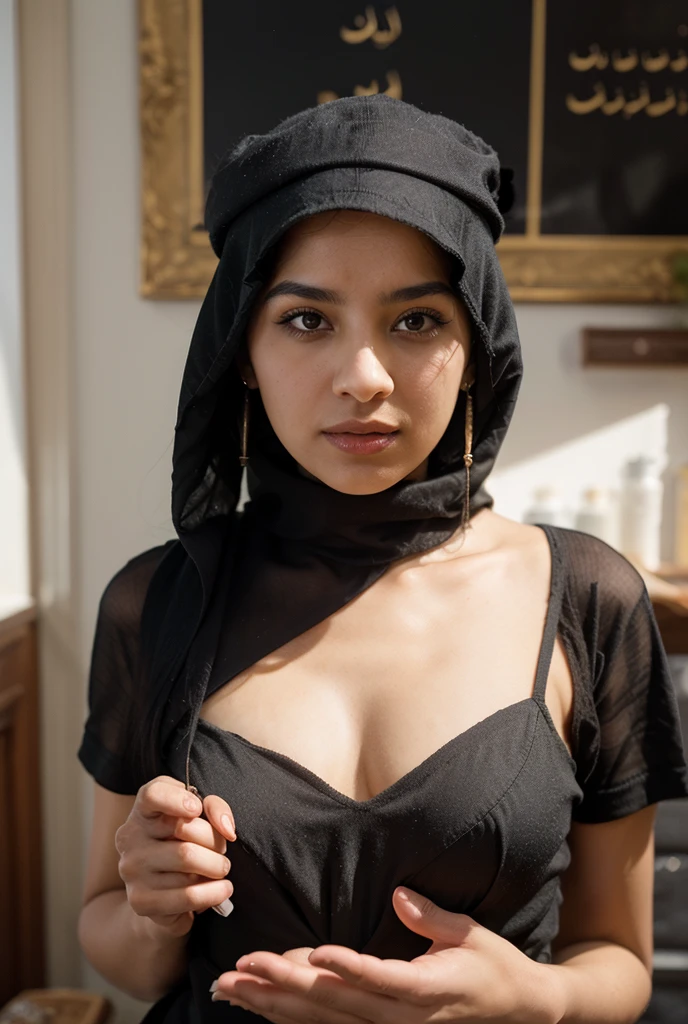 ((ANGRY FACE EXPRESSION :1.5)), ((ULTRA RESOLUTION)), ((UHD)), ((8K)), ((((HALF BODY PORTRAIT)))), ((BUSTY BREASTS)) A very angry facial reaction (NAKED GREEN HIJAB), (()) NAKED AT RIVER, (THIN SMALL TINY TITS), (THIN SMALL TINY TITS), (THIN SMALL TINY TITS), (THIN SMALL TINY TITS), VERY Thin Body, (DARK SKIN :1.2), ((Arm Muscles :1.4))