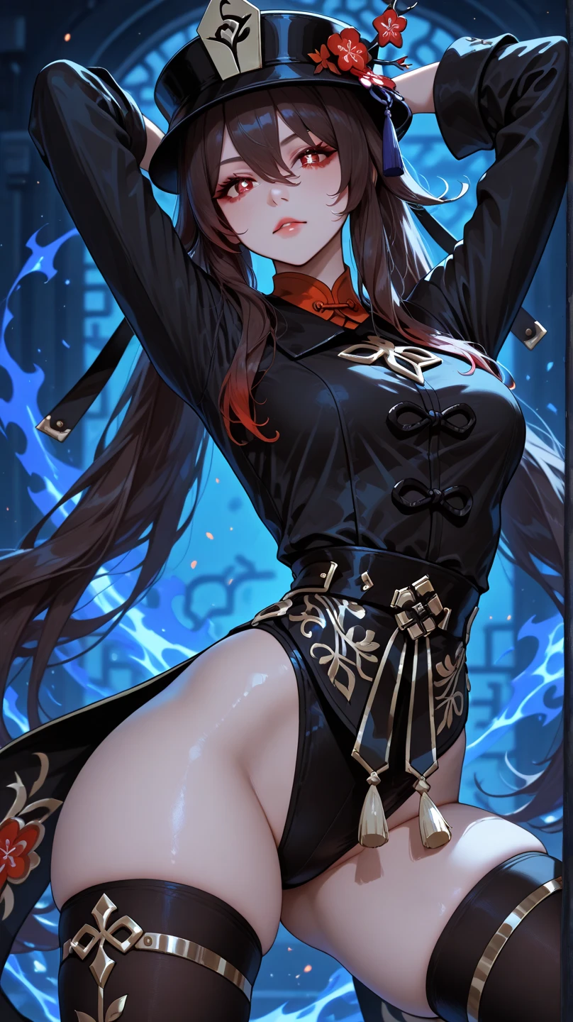 with a dragon appearance and black hair and a white streak, and star details