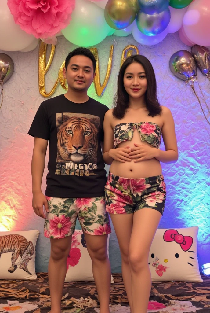 Hotpants, pregnant, lingerie