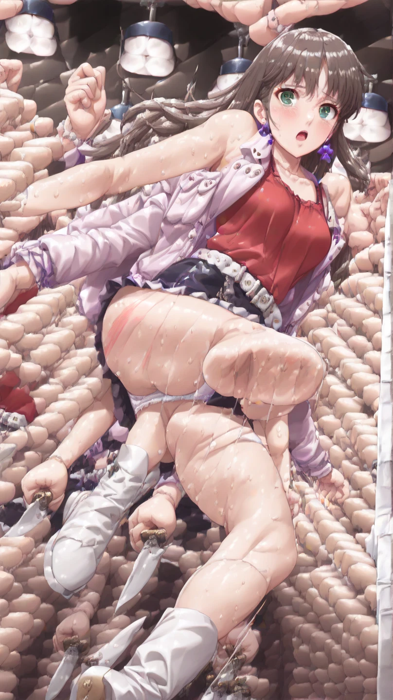 (NSFW:1.6)、(Very small girl rides guy perfectly:1.5)、(またがるな女の子:1.3)、(Petite:1.5)、(Big Breasts:2)、(eyes half closed:1.3)、(despair:1.9)、(Grin:1.1)、(tears:1.3)、(The body shakes violently)、8K resolution、 ((Highest quality))、Anatomically correct、(White gym clothes:1.9)、((Hasselblad Photos))、[:(Detailed face:1.2):0.2]、(heavy rain:1.5)、(Sweaty:1.6)、(Squat:1.4)、(Intense sex:1.9)、(Thick penis:1.9)、(Dripping a lot of semen from the vagina:1.6)、(Groping the chest:1.6)、(Several middle-aged men)、(Spread your arms wide:1.8)、(Front view:1.6)、(Braiding hair:1.5)、(Loss of strength from the body:1.3)、(呻吟)、(ejaculation)、(Thin limbs:1.3)、(Lying on your back:1.6)、(Fixing the body on the floor:1.3)、(commit)、(pregnancy)、(Red text:1.9)、(heart:1.6)