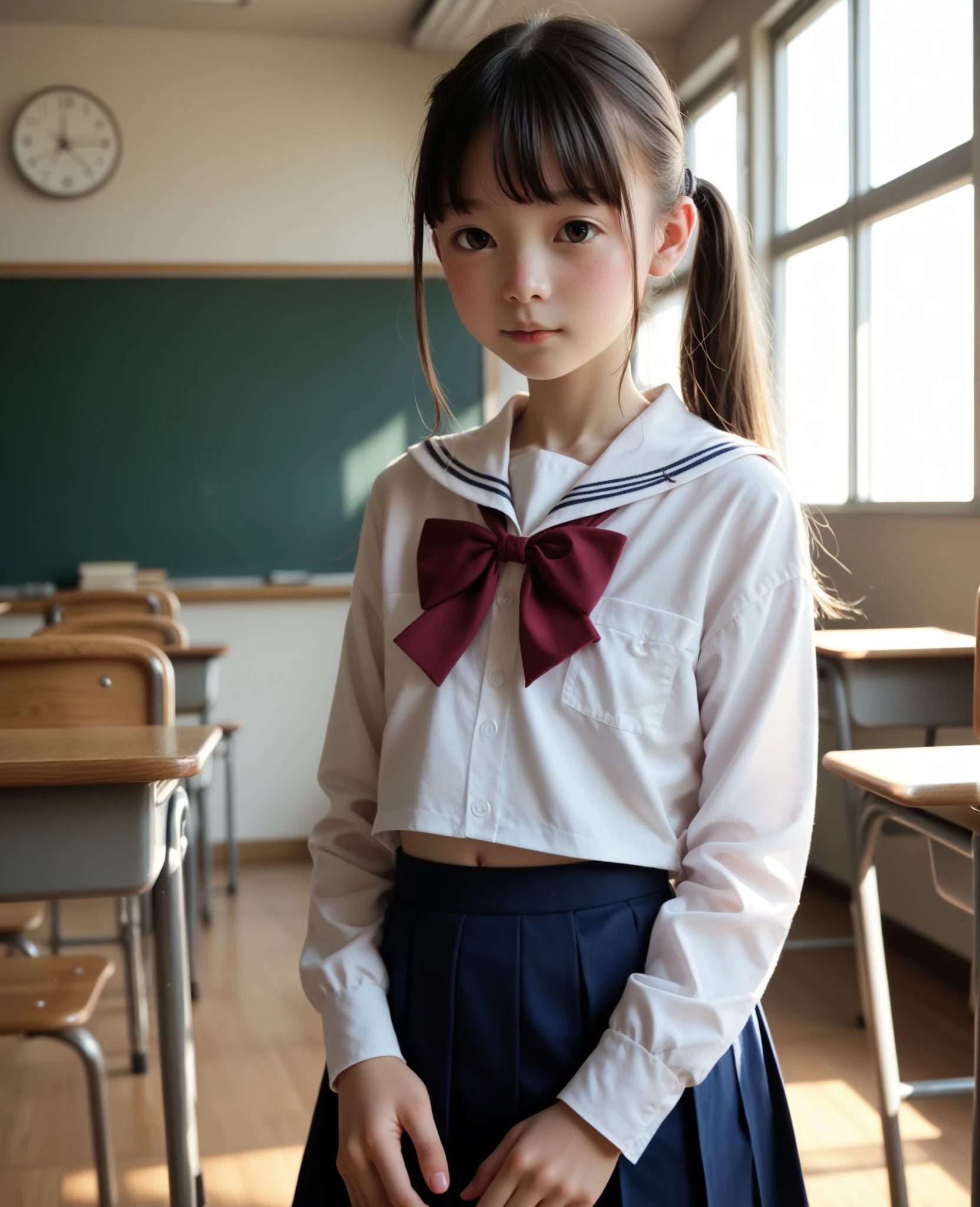 Japanese,10 years old,innocent face,teenage girl,cute,primary school student,private elementary school,Exhibitionist、charming、Turning up the skirt、pleasure