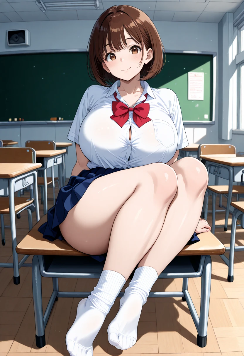 Anime Moe Art Style,Highest quality,High resolution,Anatomically correct,Multiple Girls,Mid-teens,color々Girl with a hairstyle,Gal-style girl,Super detailed,Big Breasts,Shiny skin,Beautiful Skin,A rich expression,Mischievous smile,high school girl,Nipples are visible,classroom,Sit at a desk,Naked upper body,The lower half is only underwear,sexy,Eyes drawn in detail,8k