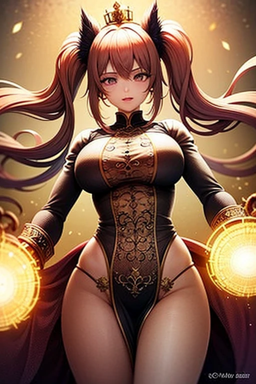 ((realistic: 1.5)),((best quality)), ((masterpiece)),((detailed)), woman, brown hair,
 bangs, purple eyes, cross-shaped pupils,
focus on face, mocking expression, tongue out, purple tongue long legs, curves, medium breasts, cleavage, casual wear, wide hips, long eyelashes,
fire aura around chinese temple